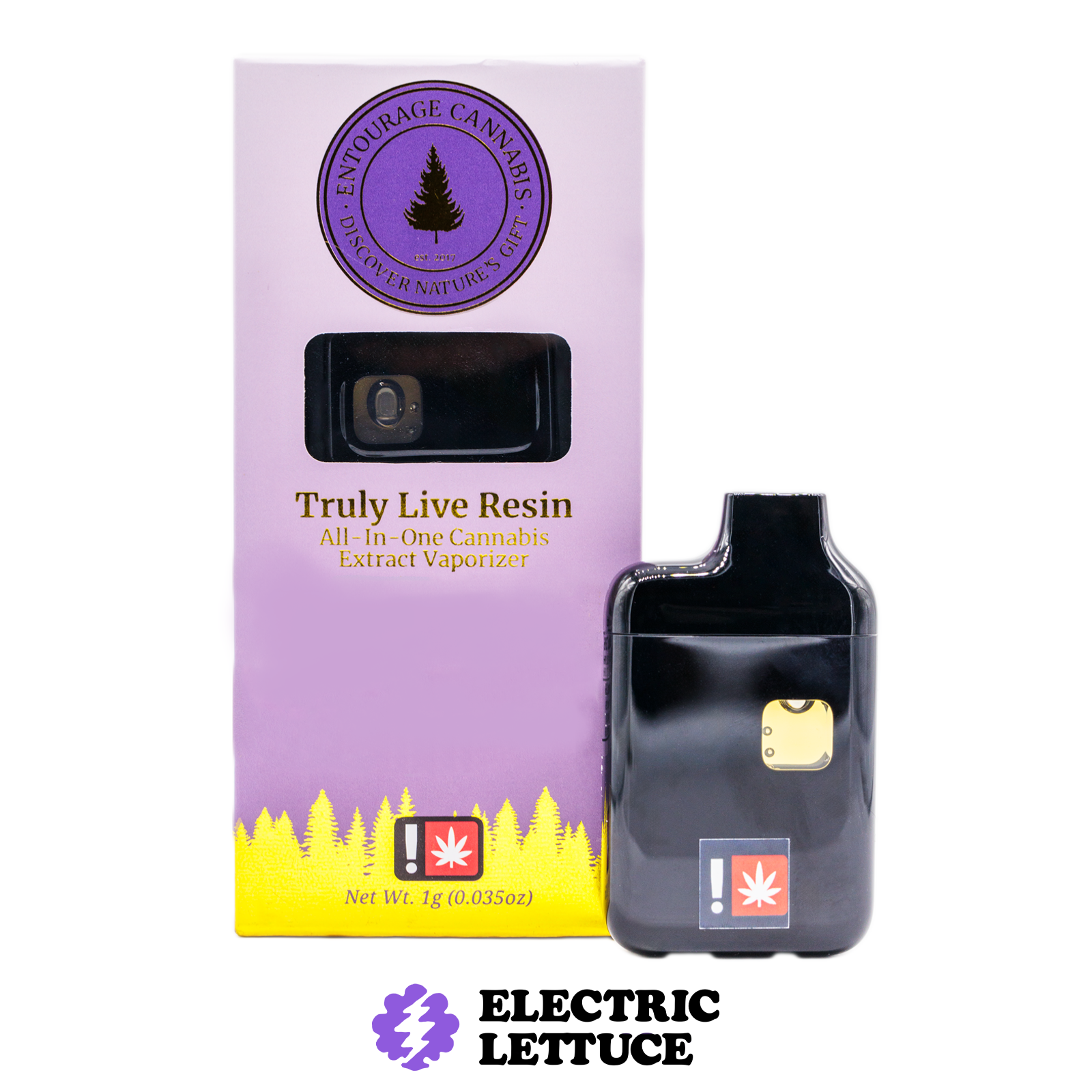 Photograph of product: Entourage Raspberry Gelato Live Resin AIO