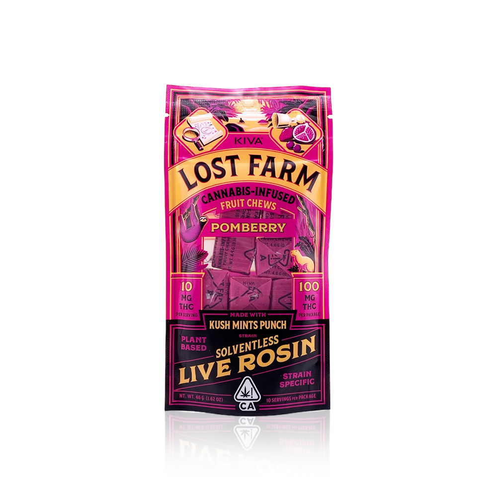 Photograph of product: LOST FARM - Edible - Pomberry - Live Rosin - Fruit Chews - 100MG