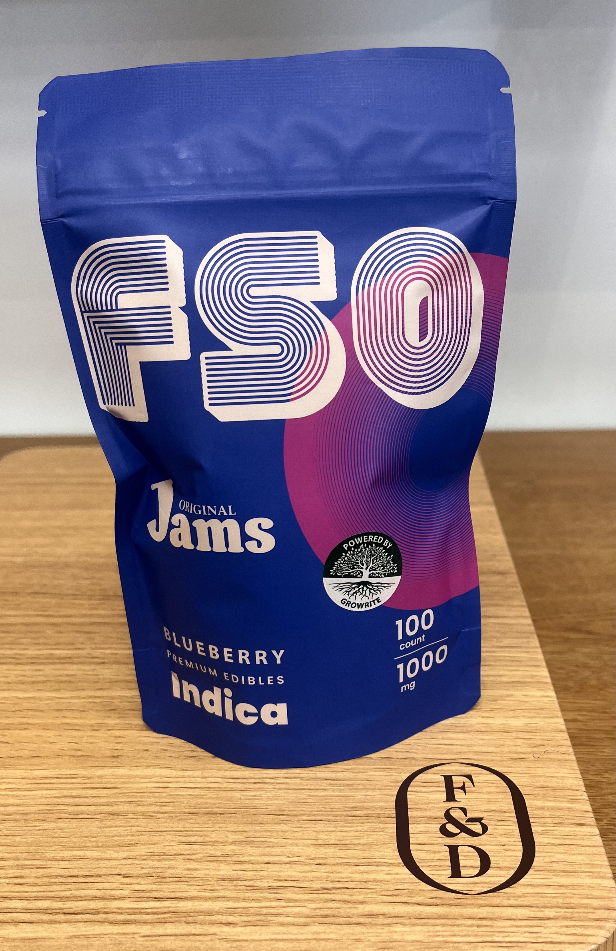 Photograph of product: JAMS - Blueberry Full Spec Gummies 100pcs. (1000mg)