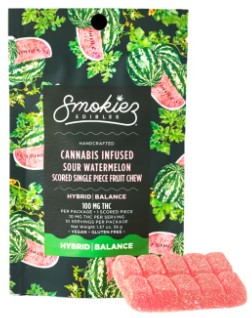 Photograph of product: GLN | Smokiez | Scored-Single Piece | Sour Watermelon