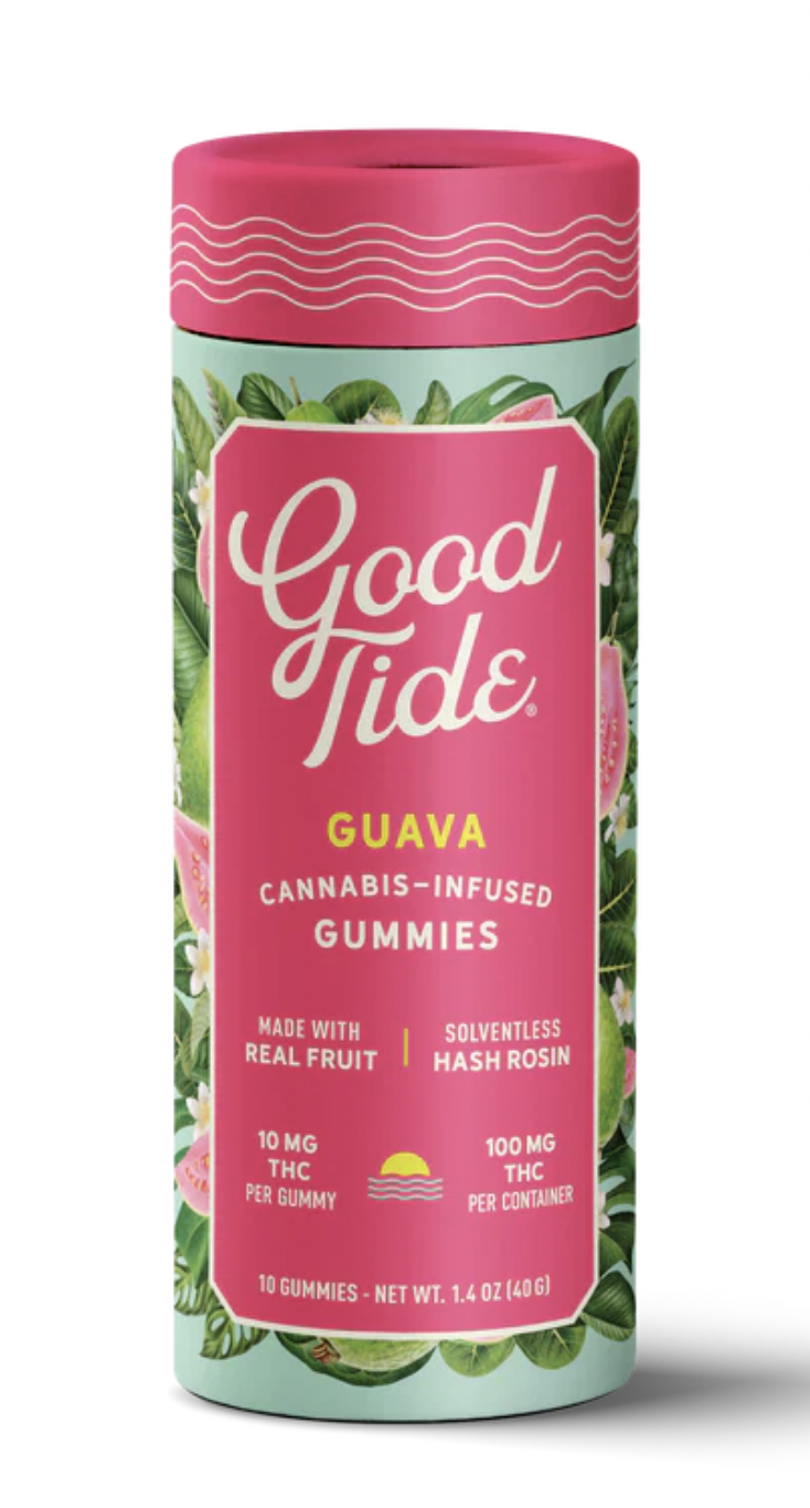 Photograph of product: GOOD TIDE GUAVA au chocolat ROSIN GUMMIES 10PK 100MG