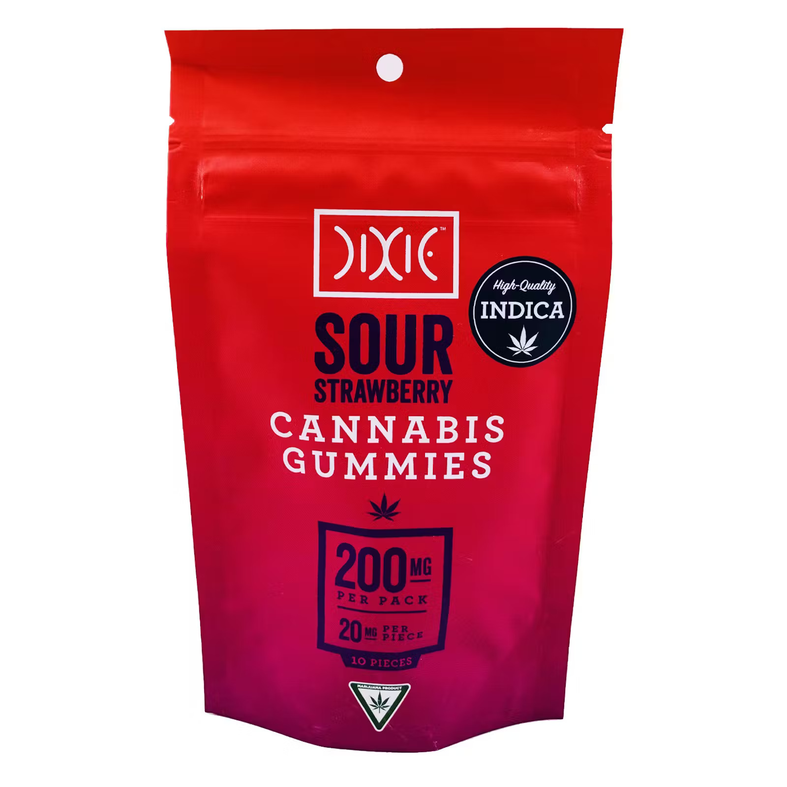 Photograph of product: Dixie Sour Strawberry 10pk Gummies (200mg)