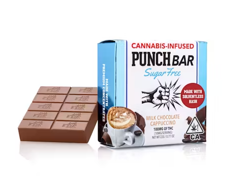 Photograph of product: Cappuccino Milk Chocolate Punchbar [H] | 100mg Sugar-Free Solventless Chocolate Bar | Punch