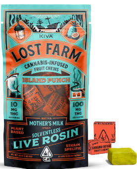 Photograph of product: Island Punch x Mothers Milk [S] - 100MG Live Rosin Chews 10PK