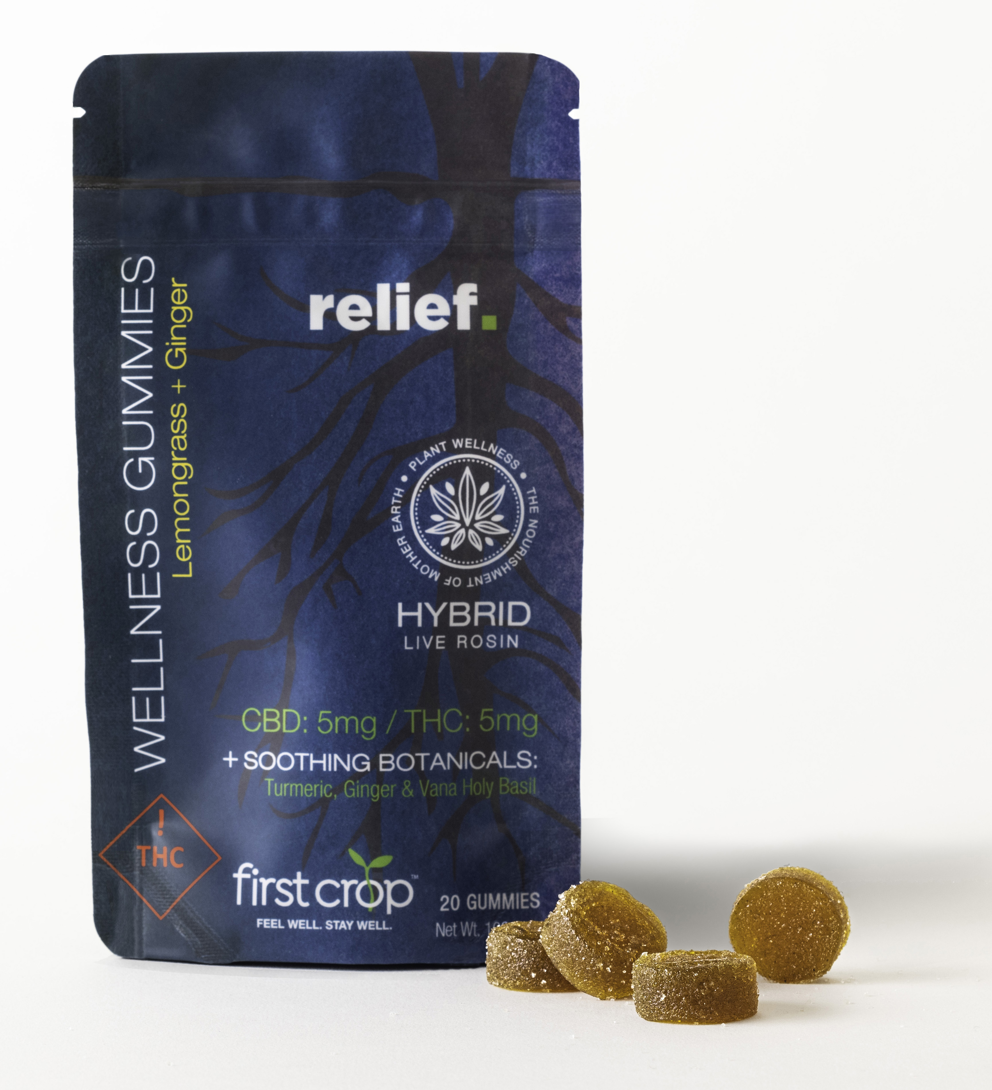 Photograph of product: First Crop - RELIEF - Live Rosin Gummies 100mg
