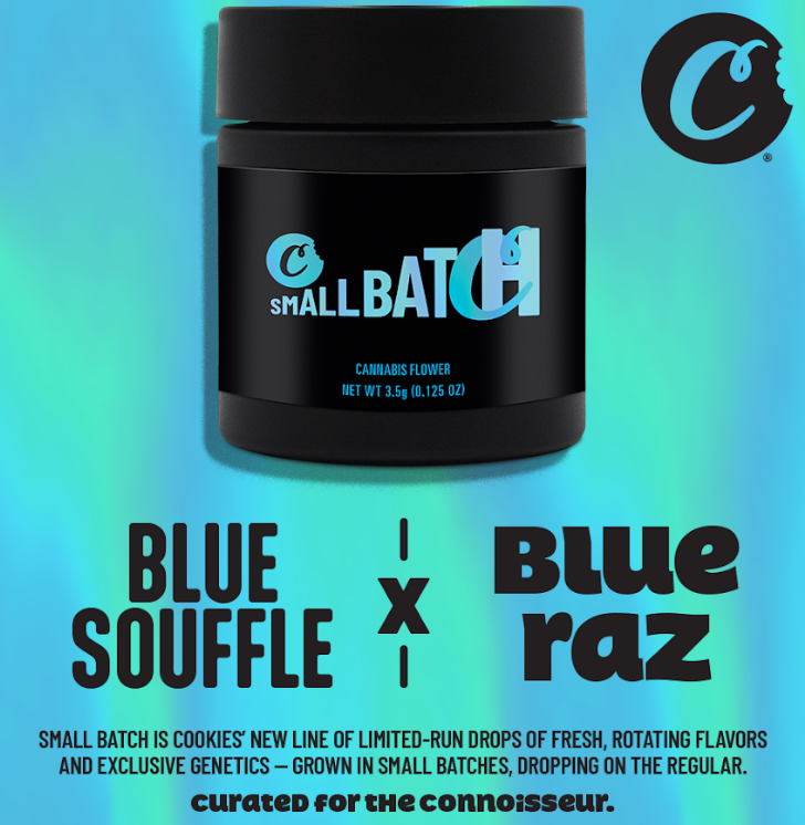 Photograph of product: [REC] Cookies Small Batch | Blue Souffle x Blue Raz | 3.5g Flower