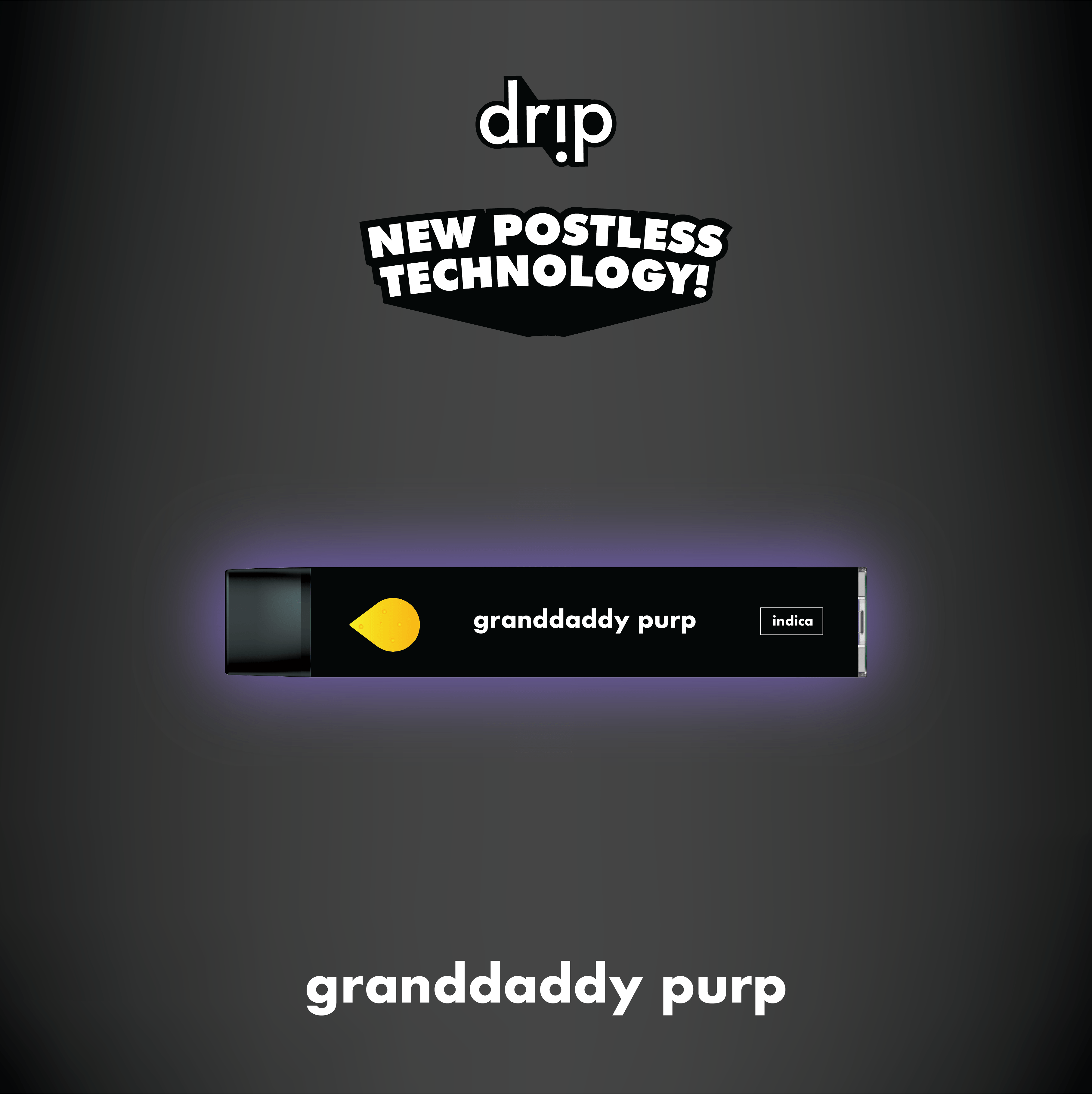 Photograph of product: Drip - Granddaddy Purp - Disposable - - Oui'd