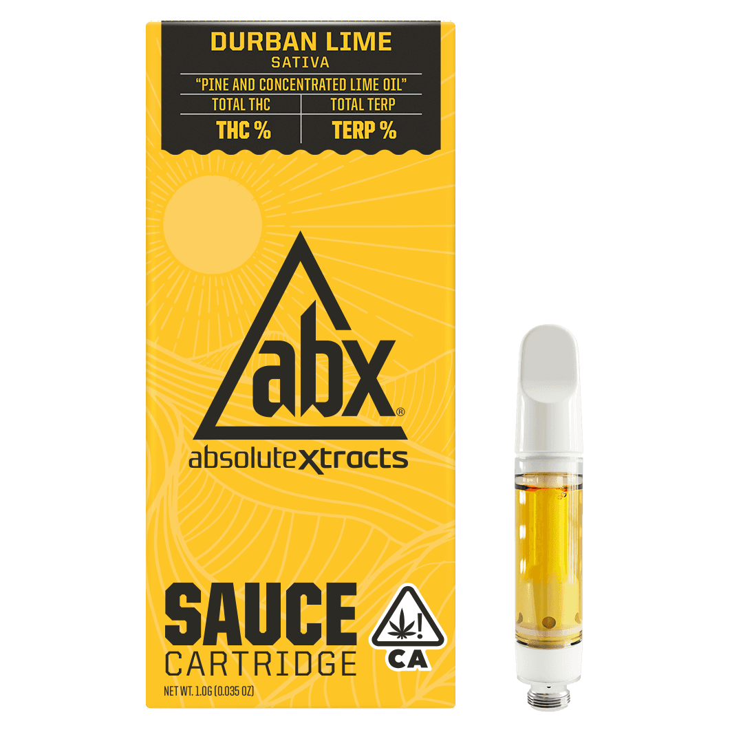Photograph of product: ABSOLUTEXTRACTS SAUCE VAPE CARTRIDGE - DURBAN LIME 1G - 1 G