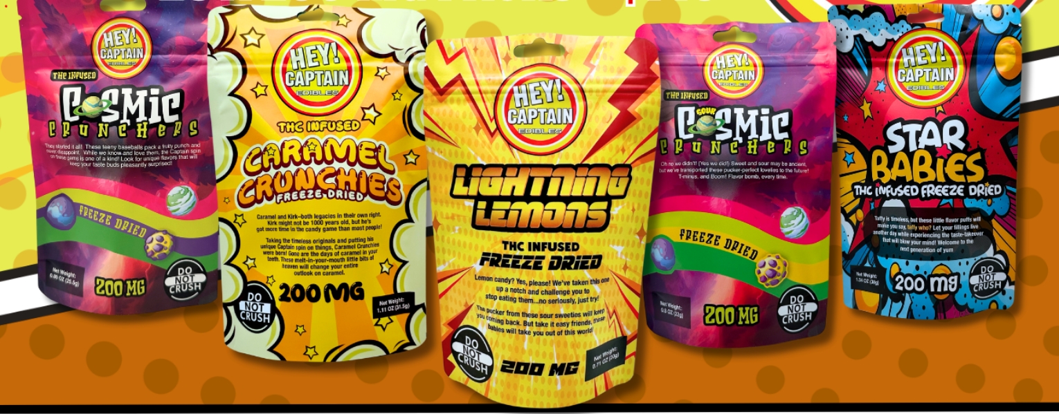 Photograph of product: 200mg Hey Captain Freeze Dried Edibles - Caramel Crunchies
