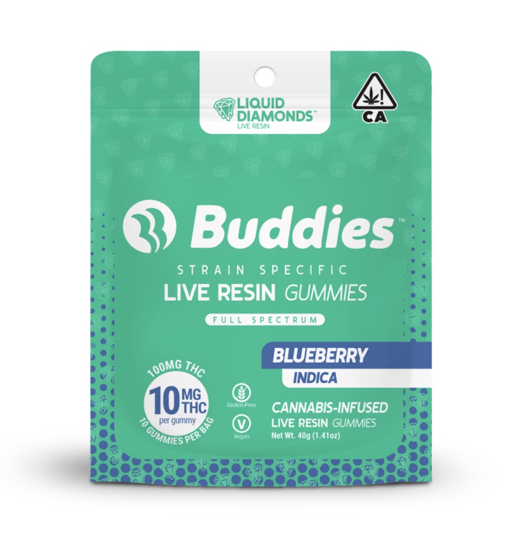 Photograph of product: Buddies - Live Resin Gummies Blueberry