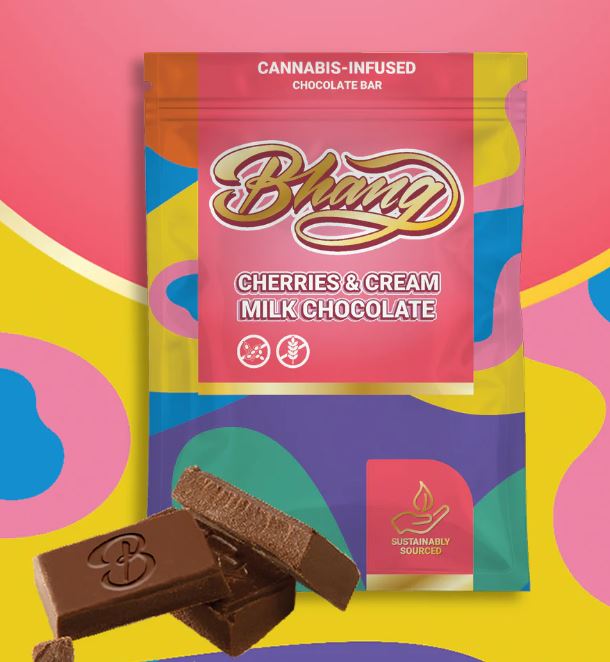 Photograph of product: Cherries & Cream Chocolate Bar | 100mg