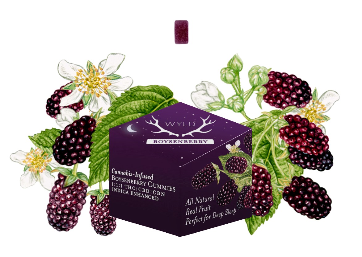 Photograph of product: 200mg | Boysenberry 2:1:1 TH-oui:CBD:CBN | Gummie