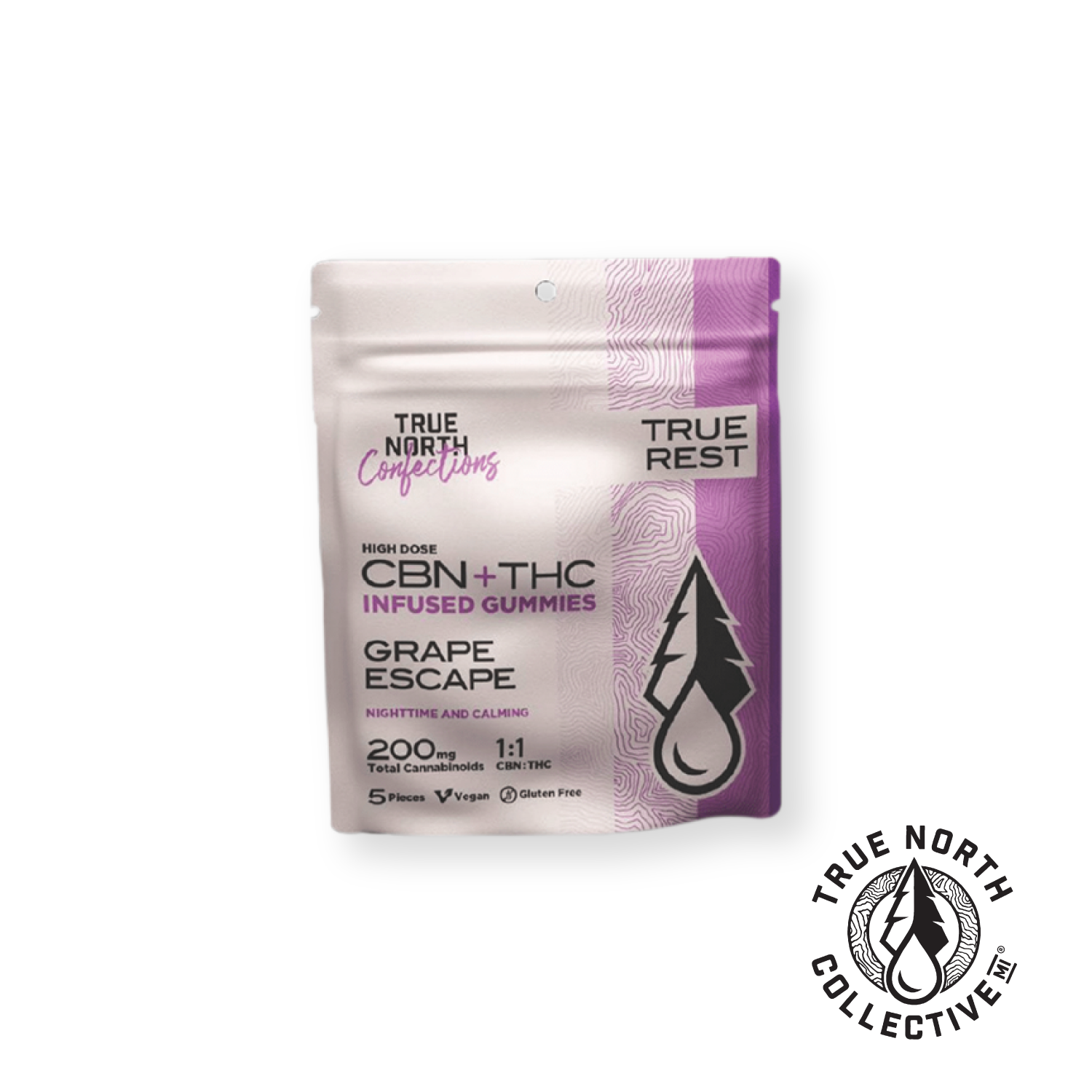 Photograph of product: 1:1 Grape Escape Distillate Gummies TH-oui:CBN - 200mg