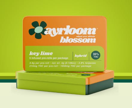 Photograph of product: Ayrloom - Key Lime Infused Preroll 5pk