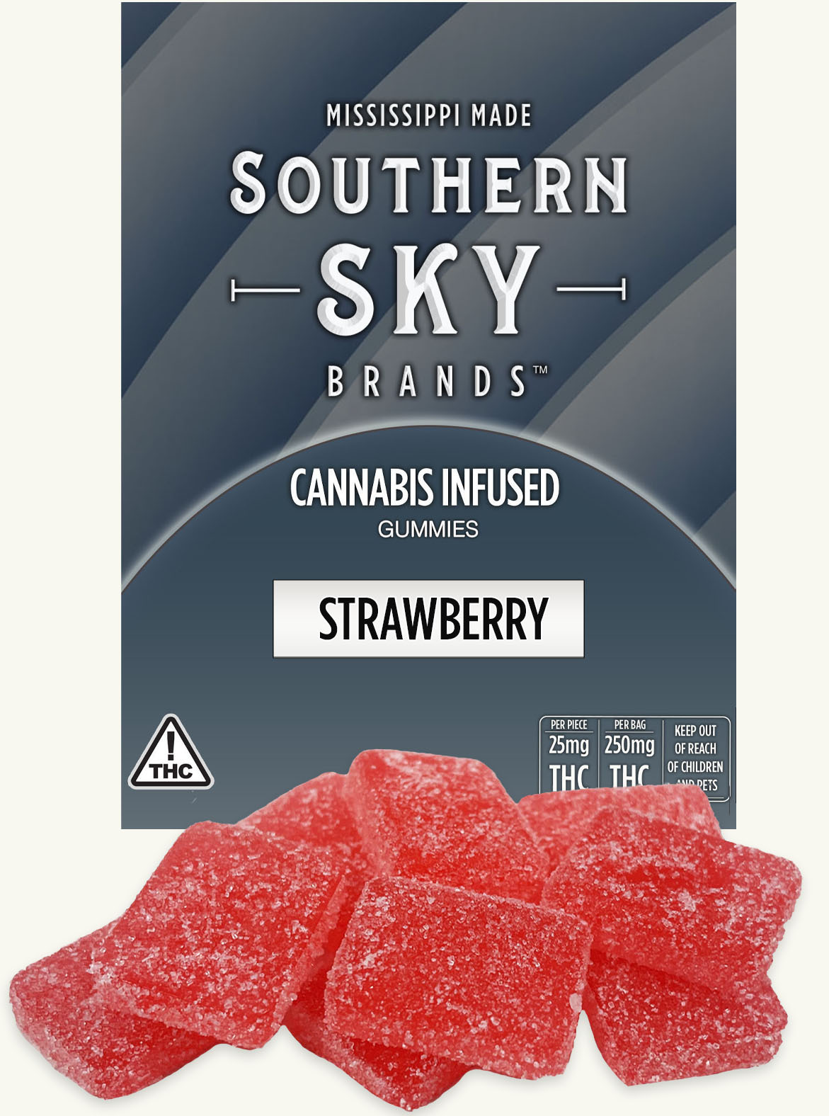 Photograph of product: Southern Sky | 250mg | Strawberry | Distillate Gummy