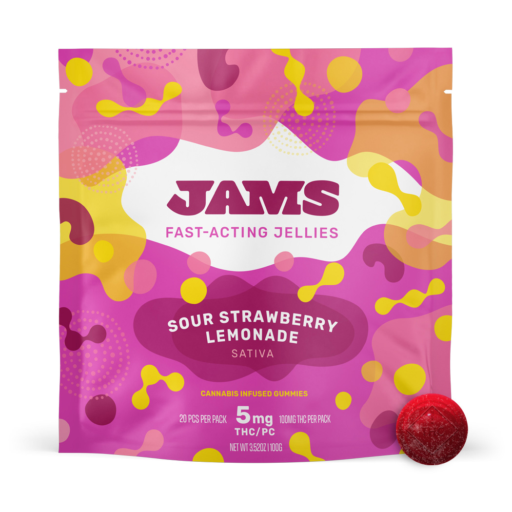 Photograph of product: Jams | Edibles | Sour Strawberry Lemonade Jellies (Fast Acting) | 100mg
