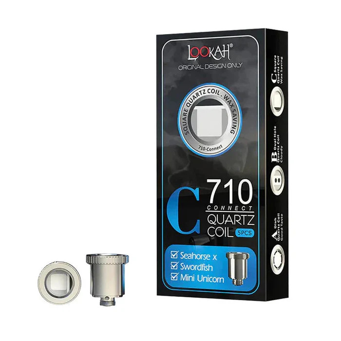 Photograph of product: Lookah Unicorn Mini Electric Dab Rig 5pk Square Quartz Coils (Type-C)