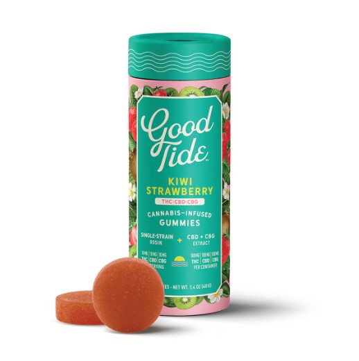Photograph of product: Good Tide - Kiwi Strawberry - 1:1:1 TH-oui/CBD/CBG - 200mg (20mg 10pk)