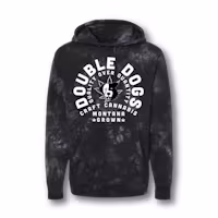 Photograph of product: Double Dogs Hoodie / Black Tie Dye - S