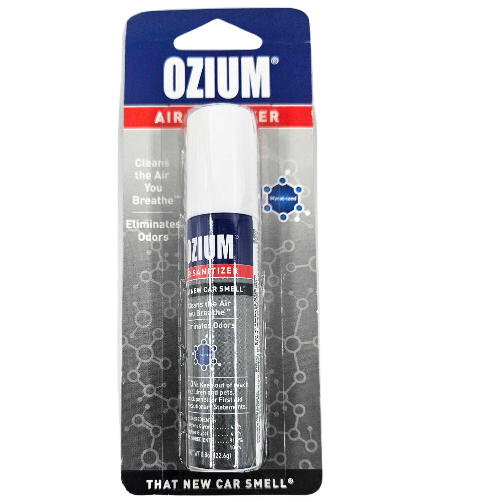 Photograph of product: OZIUM | Accessory | Air Sanitizer Spray | New Car Scent | .8 oz