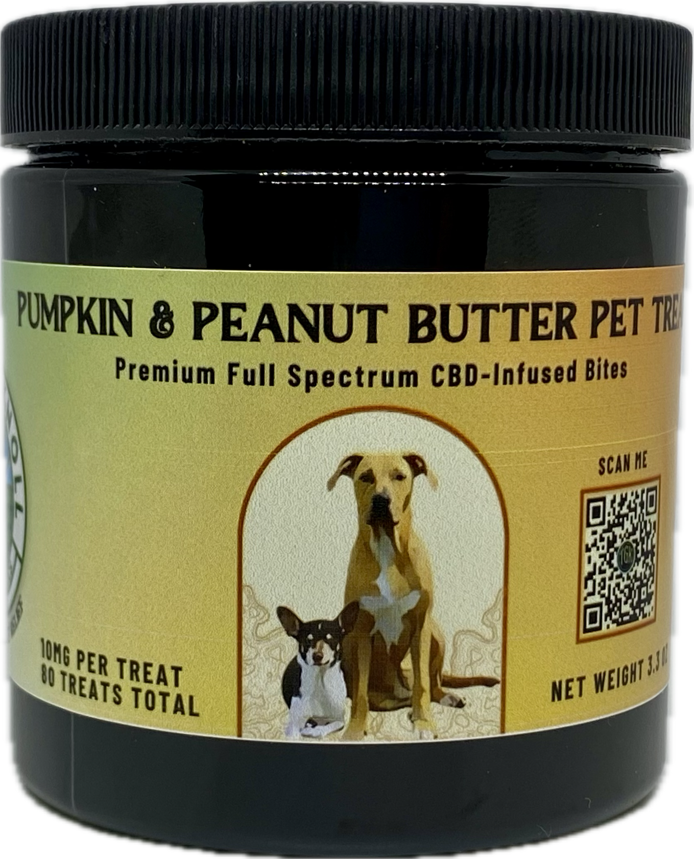 Photograph of product: The Grassy Knoll - Pumpkin & Peanut Butter CBD Full Spectrum Dog Treats - 80ct - 10mg