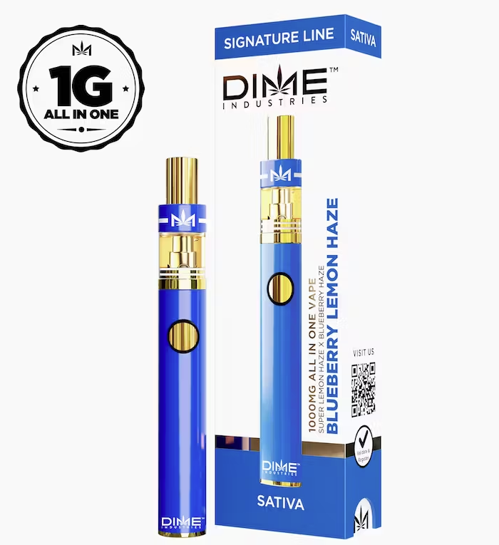 Photograph of product: Blueberry Lemon Haze (S) ALL-IN-ONE Vape 1g - Dime Industries