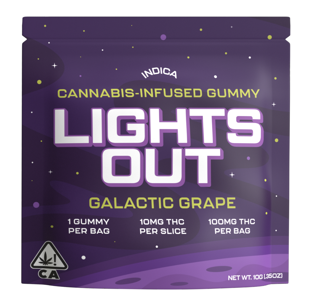Photograph of product: Lights Out Gummy Galactic Grape - Oui'd (100mg)