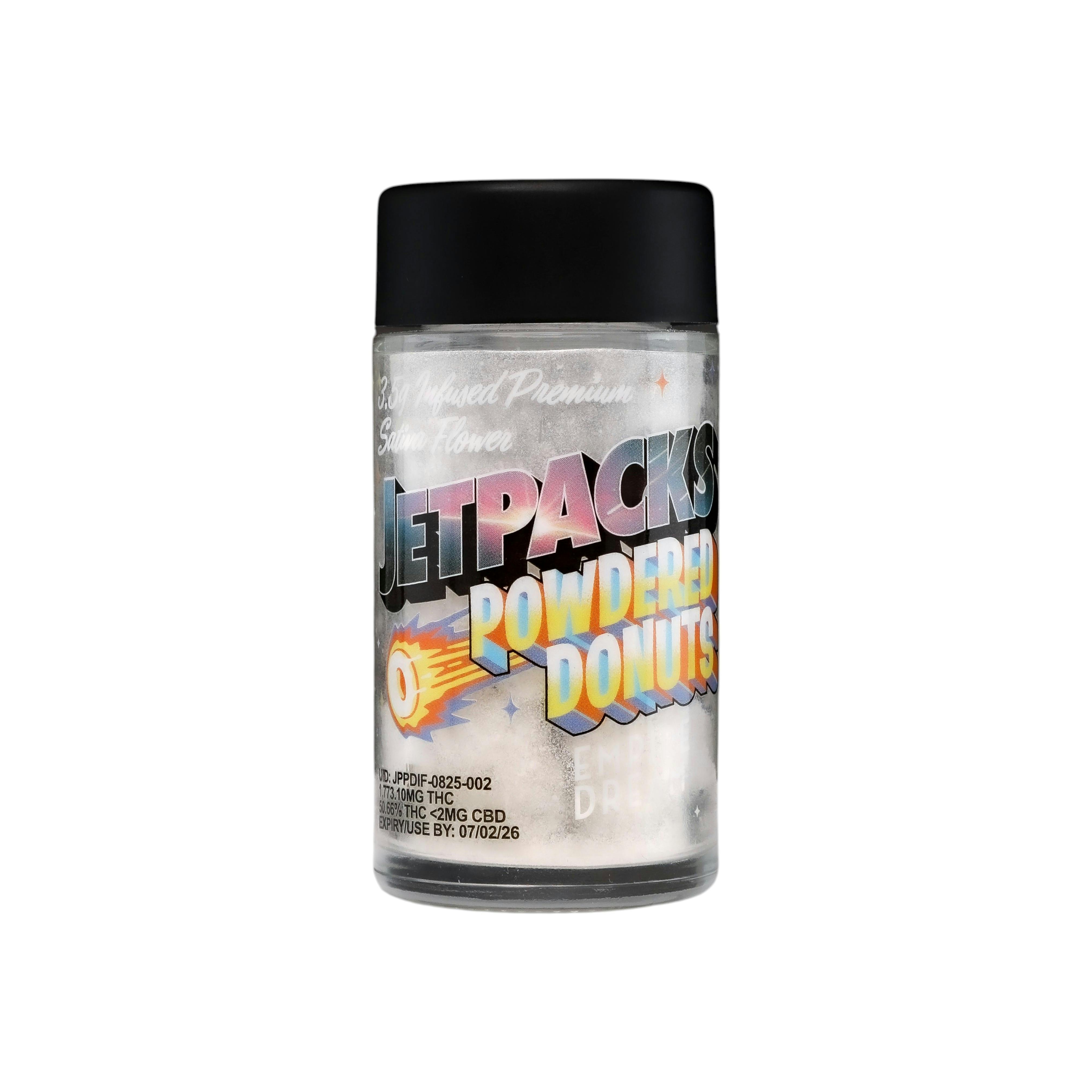 Photograph of product: JETPACKS | POWDERED DONUTS | EMPIRE DREAM | INFUSED FLOWER | 3.5G