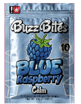 Photograph of product: Buzz Bites Blue Raspberry Calm Gummy 10 Piece