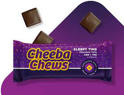 Photograph of product: Cheeba Chews 2:1 Sleepy Time Chocolate Taffy 20pk