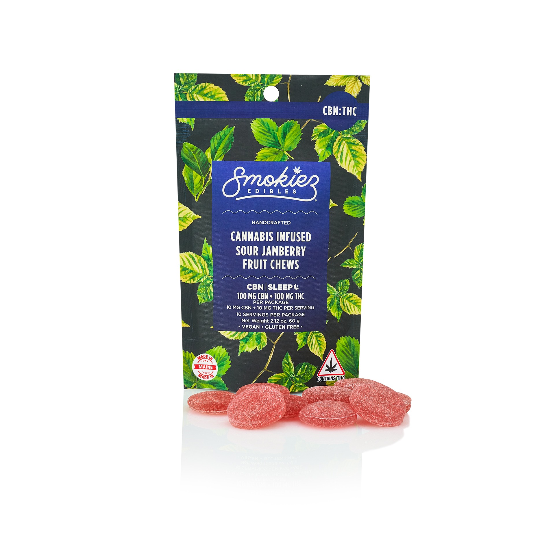 Photograph of Product: SMOKIEZ GUMMY SOUR JAMBERRY 1:1 (I) [10PK] 100MG