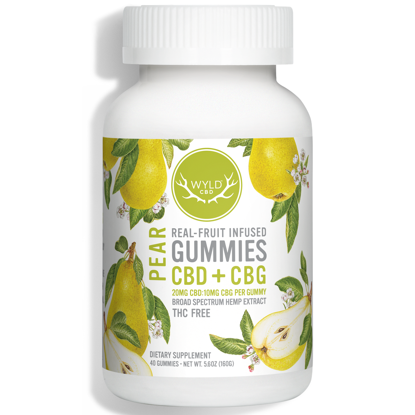 Photograph of product: Wyld > 800mg Gummies > Pear > CBD:CBG > Hemp