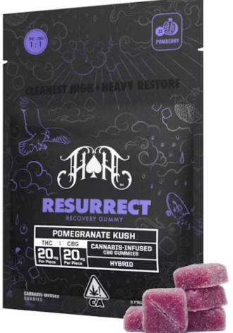 Photograph of product: Pomegranate Kush [H] - 100MG 1:1 CBG Gummies 5PK