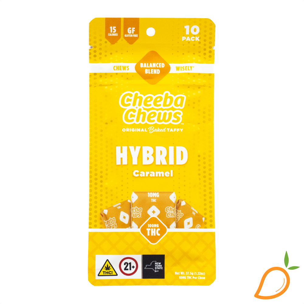 Photograph of product: 100mg Caramel Taffy Cheeba Chews