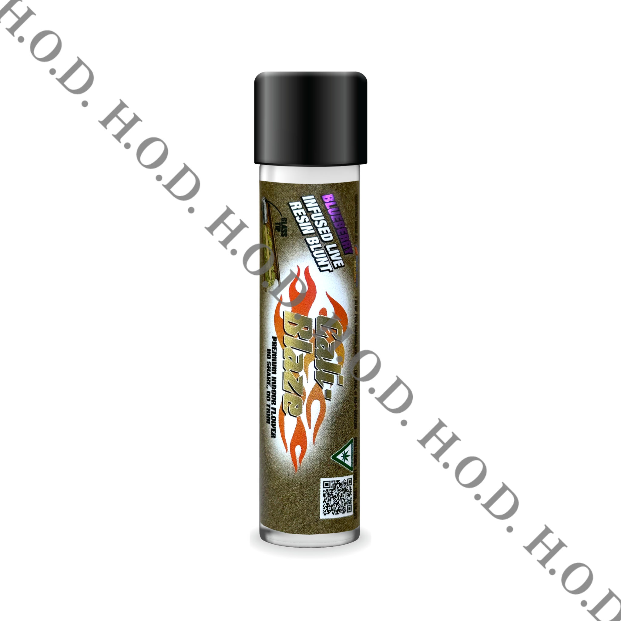 Photograph of product: Cali-Blaze Blueberry Live Resin Infused Donut Blunt 1.2g