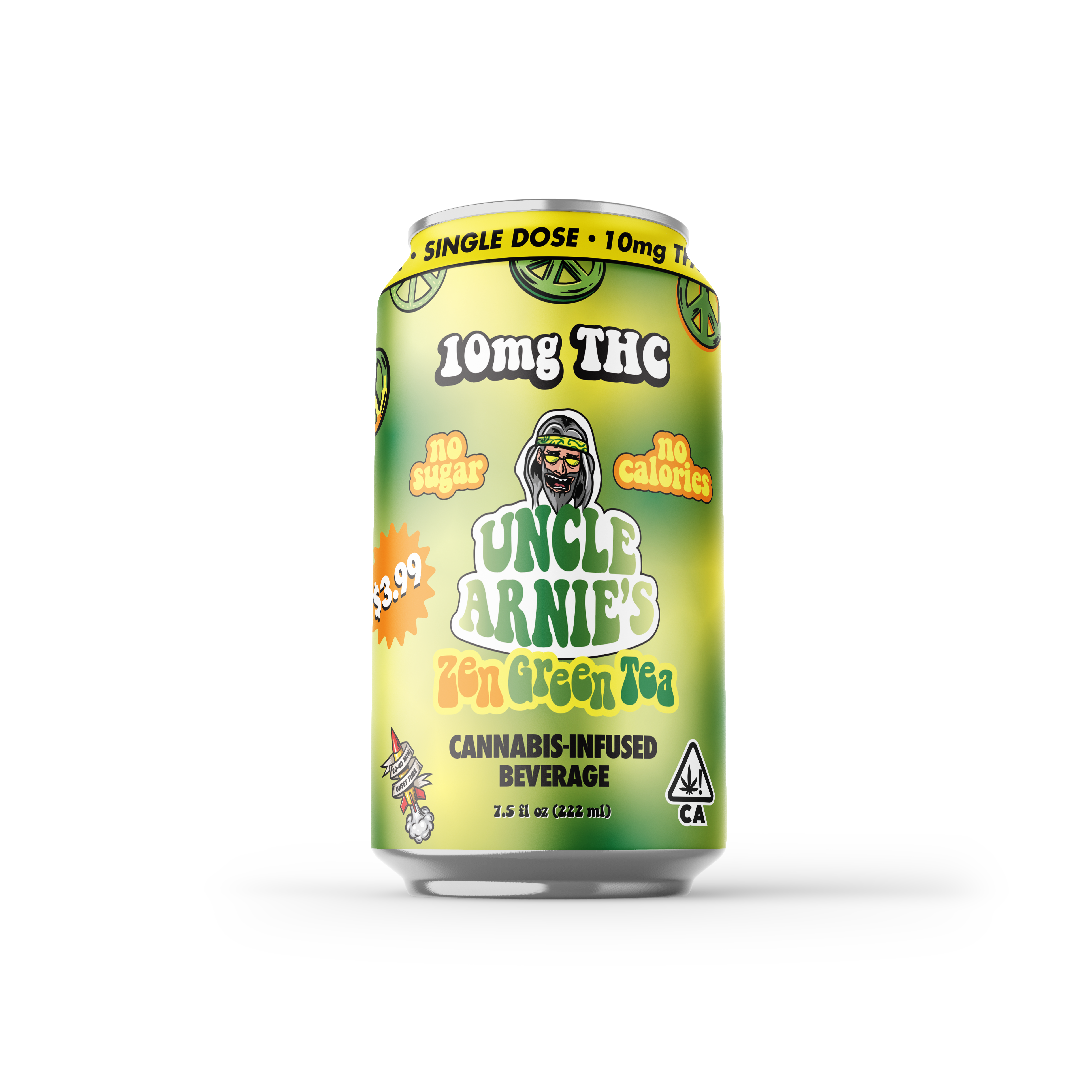 Photograph of product: Green Tea Zero Calorie - 10mg 7.5oz Can | Uncle Arnie's