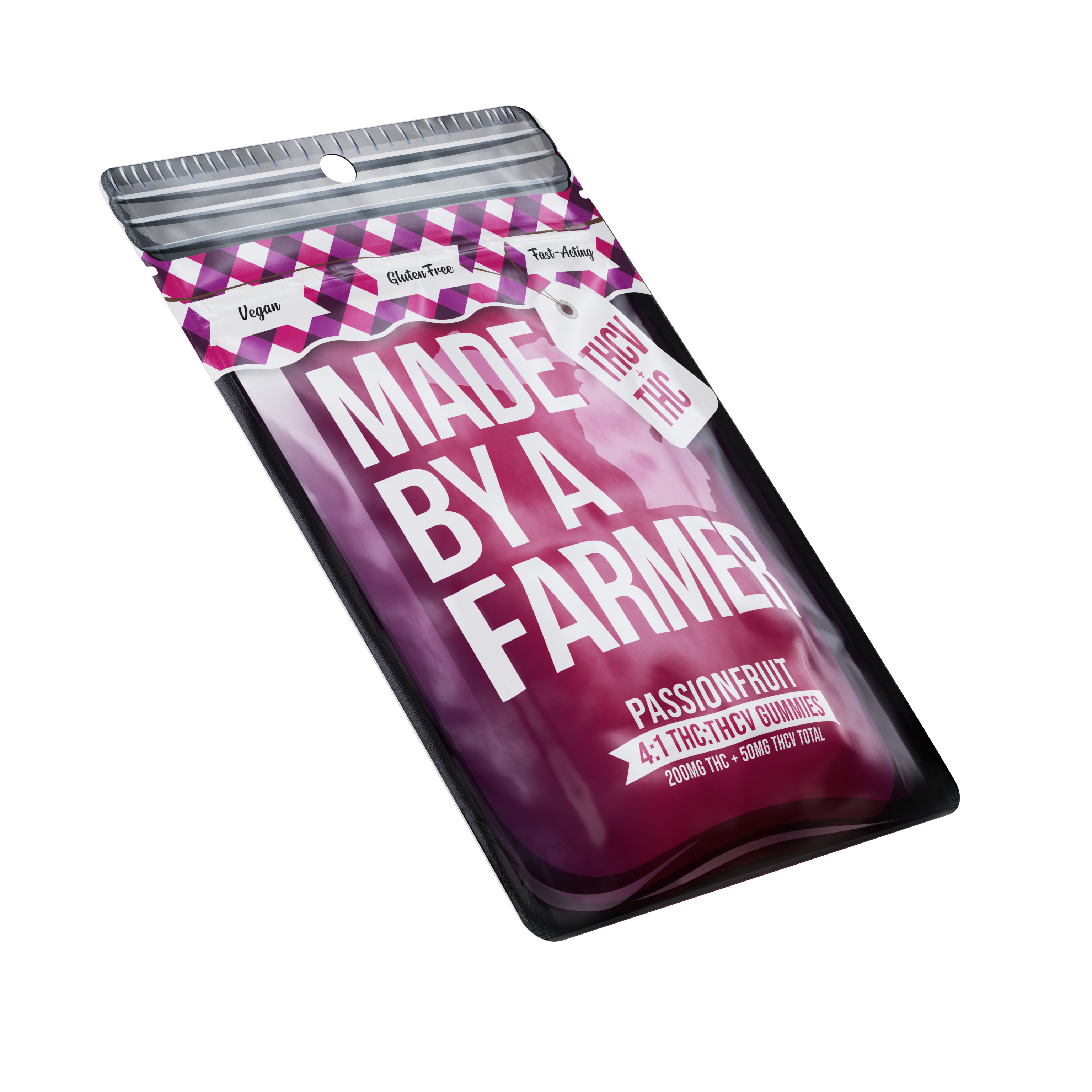 Photograph of product: Made By A Farmer   Passion Fruit   200mg TH-oui : 50mg TH-ouiV Gummies