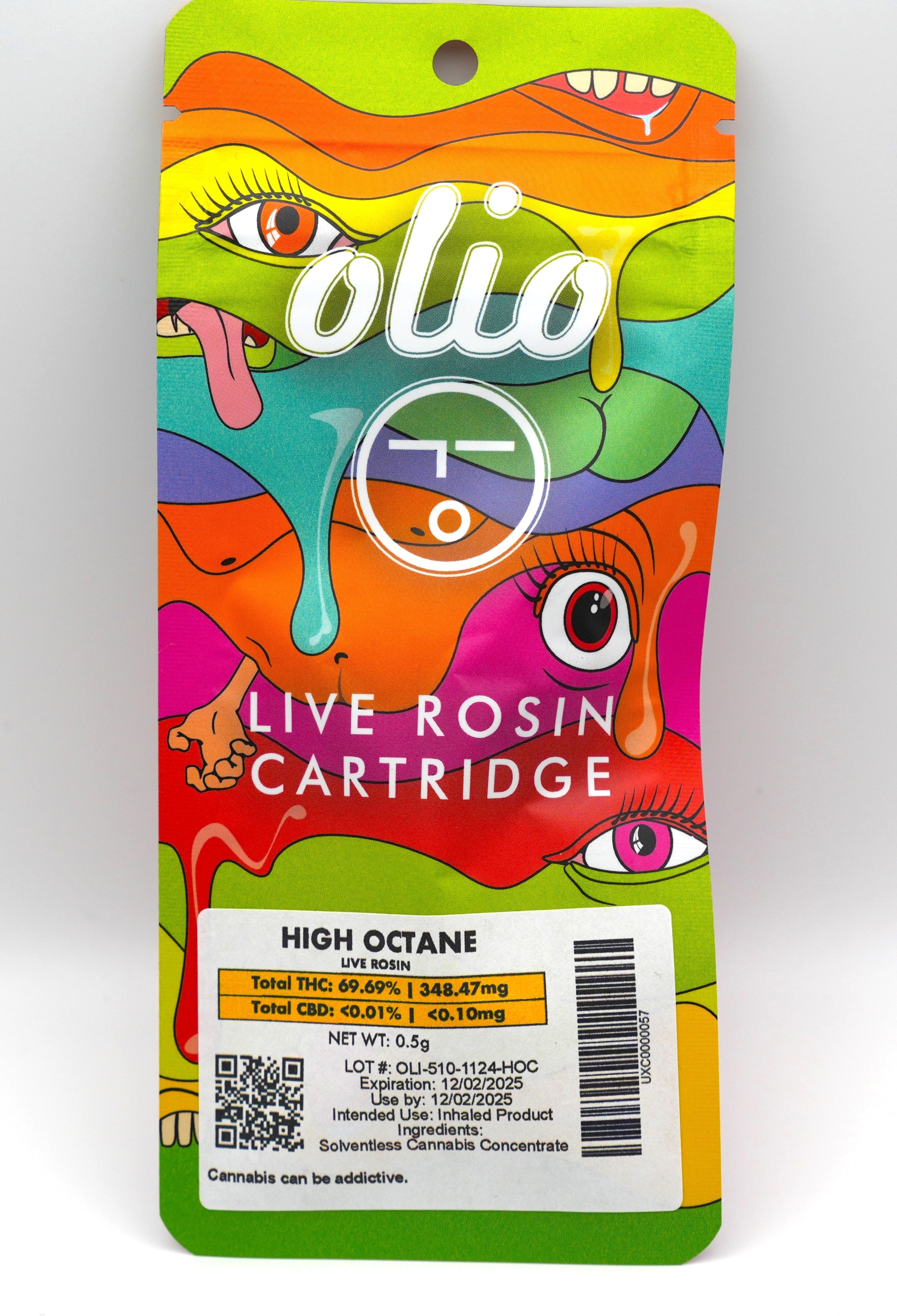 Photograph of product: Olio | High Octane | Oui'd | Live Rosin | Cart