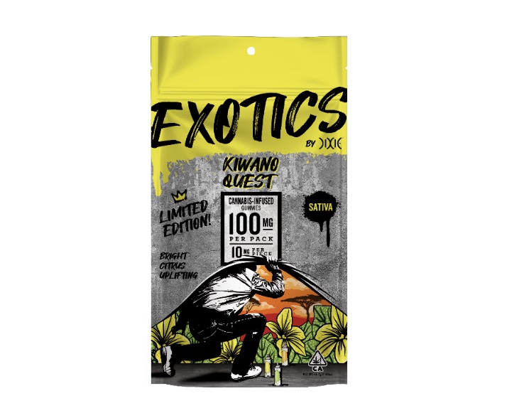 Photograph of product: Dixie - Kiwano Quest - Oui'd 100mg Gummies