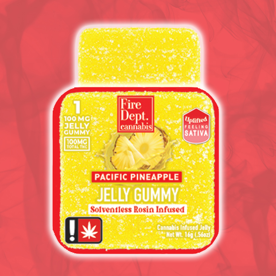 Photograph of product: 100mg Pacific Pineapple Oui'd - Jelly - Fire Dept.