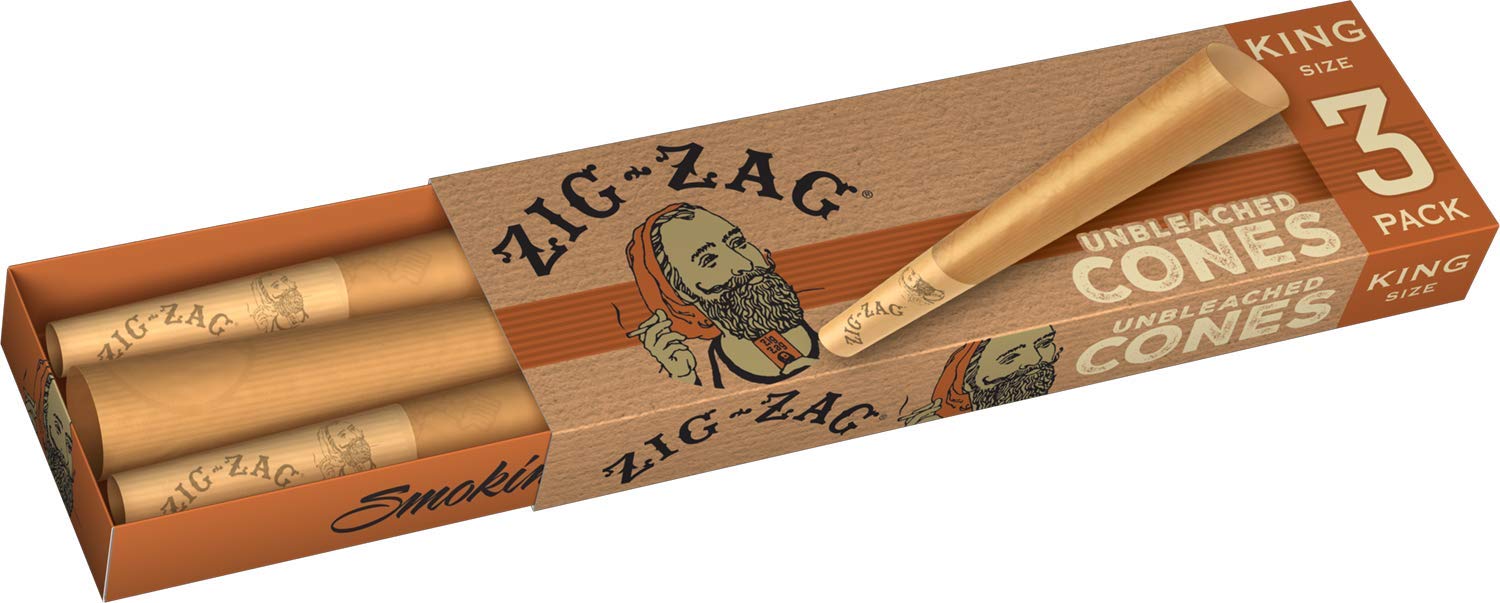 Photograph of product: Zig Zag Unbleached Cones King 3pk