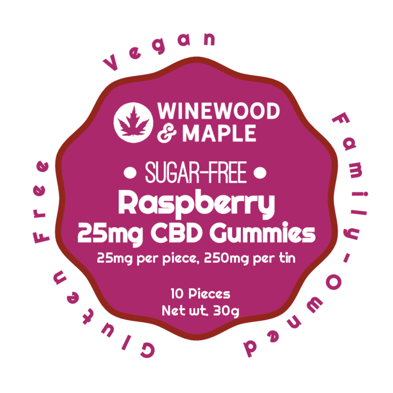 Photograph of product: CBD Gummies | Sugar Free Raspberry | 10 Pack [25mg/ea]