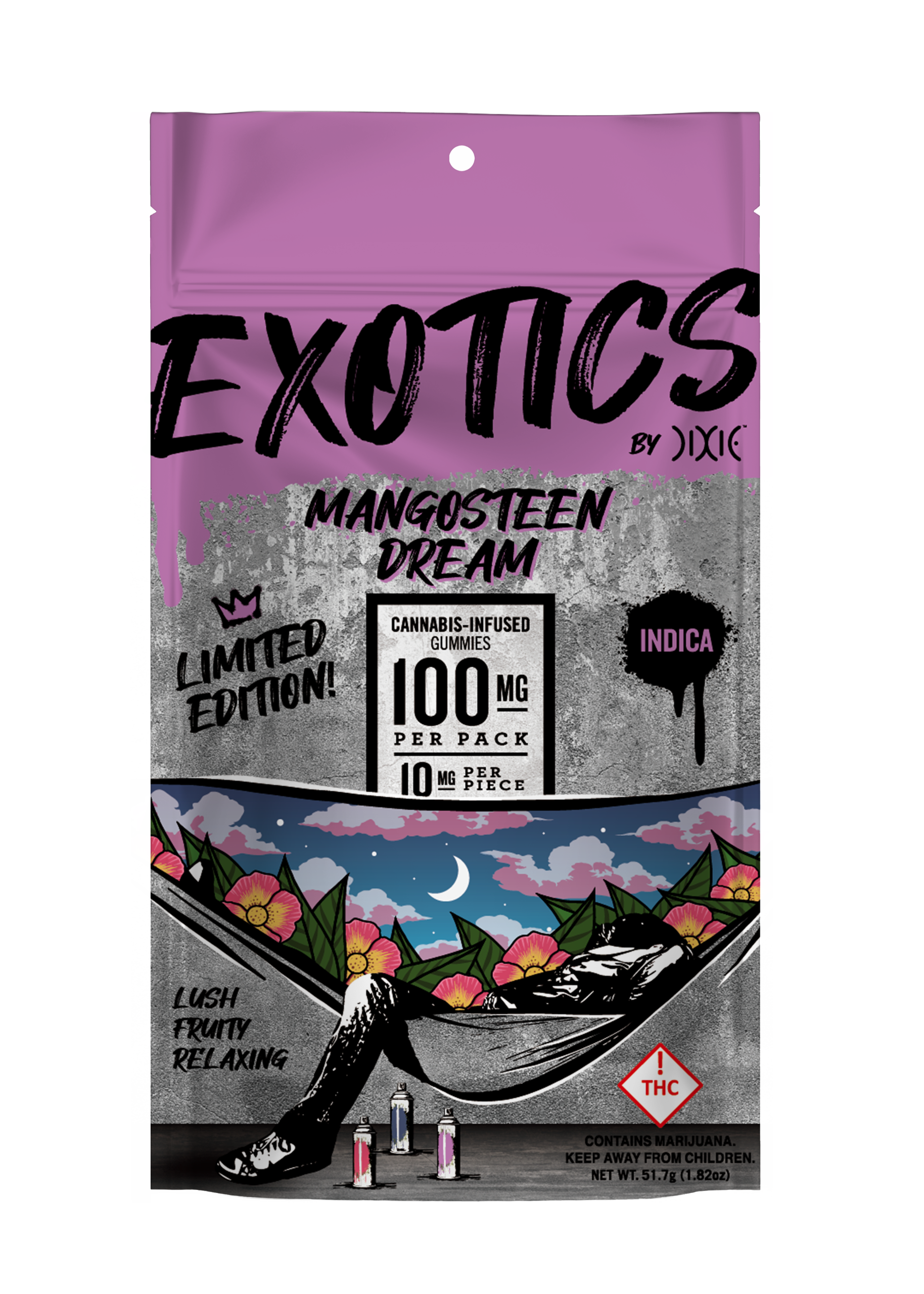Photograph of product: Dixie - Limited Edition Gummies - 100mg - Mangosteen Dream (I)