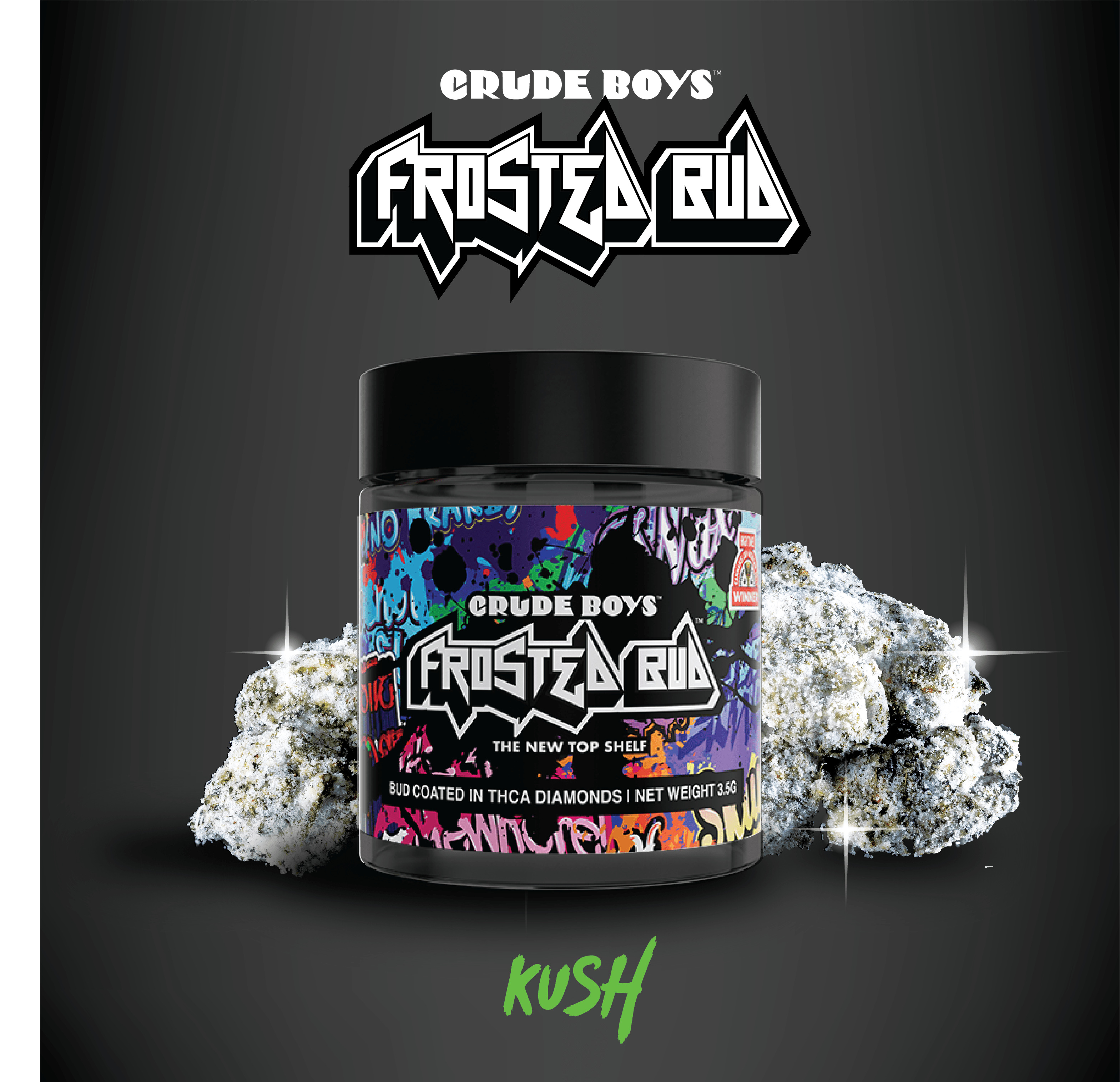Photograph of product: Crude Boys Frosted Bud Do-Si-Dos (Kush)