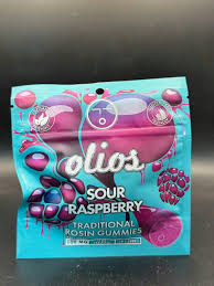 Photograph of product: OLIO | Live Rosin Gummies | Sour Raspberry | 100MG (10MG/PC)