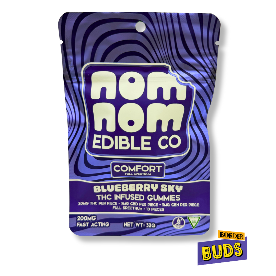 Photograph of product: Blueberry Sky | Nom Nom | 200mg | Comfort Gummies