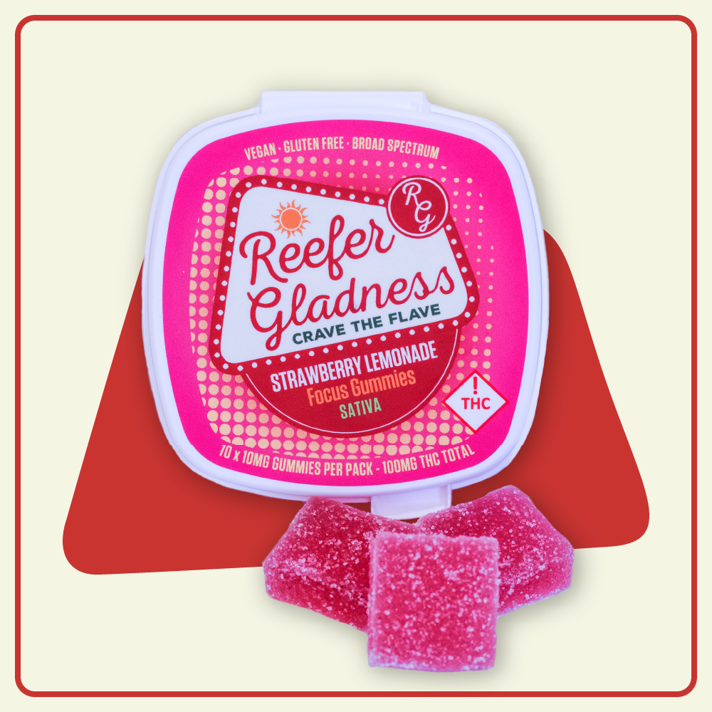 Photograph of product: 10:2:1 Sour Strawberry Lemonade Focus Gummies | 100mg