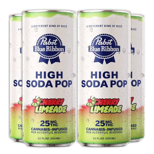 Photograph of product: CHERRY LIMEADE - HIGH SODA POP - 4 PACK (48OZ)