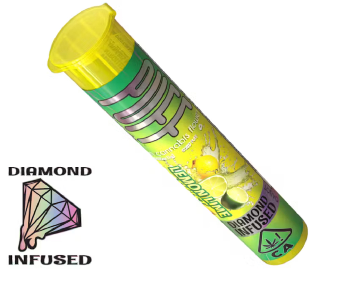 Photograph of product: Puff - Preroll - Lemon Lime Twist Diamond Infused