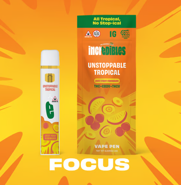 Photograph of product: 14:1:1 TH-oui:TH-ouiV:CBDV Unstoppable Tropical Disposable Vape 1g